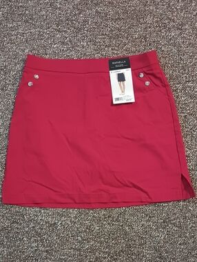 Nwt Rafaella Ruby Red Button-Detail Skort Woman's Size S Spring Summer New 🌹